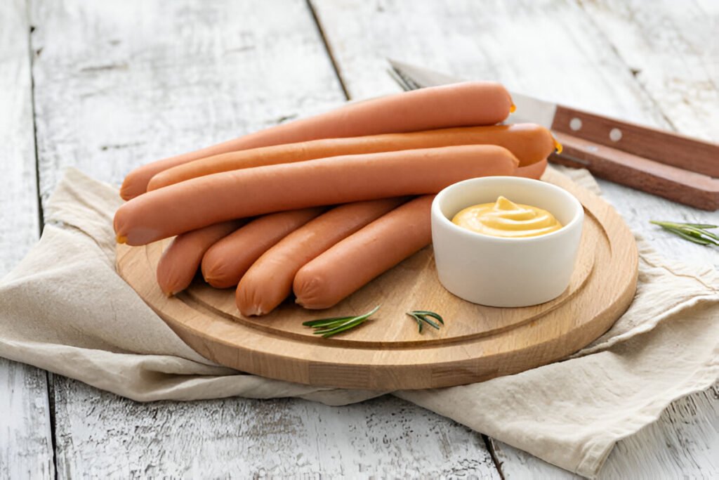 frankfurter sausages with mustard