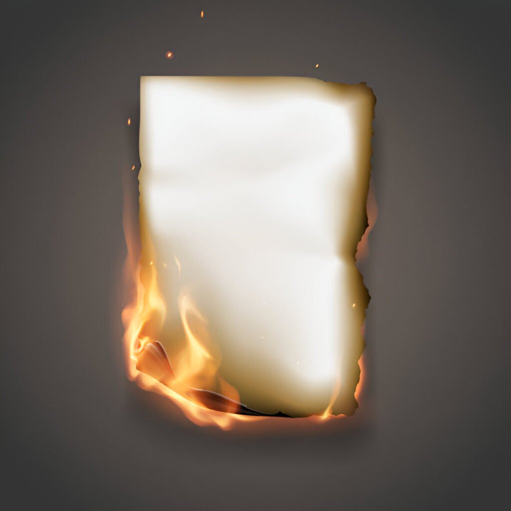 burning paper