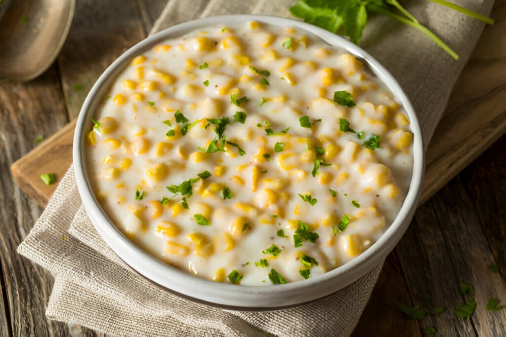 fresh homemade creamed corn