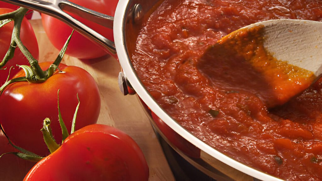mariana sauce simmering in pan