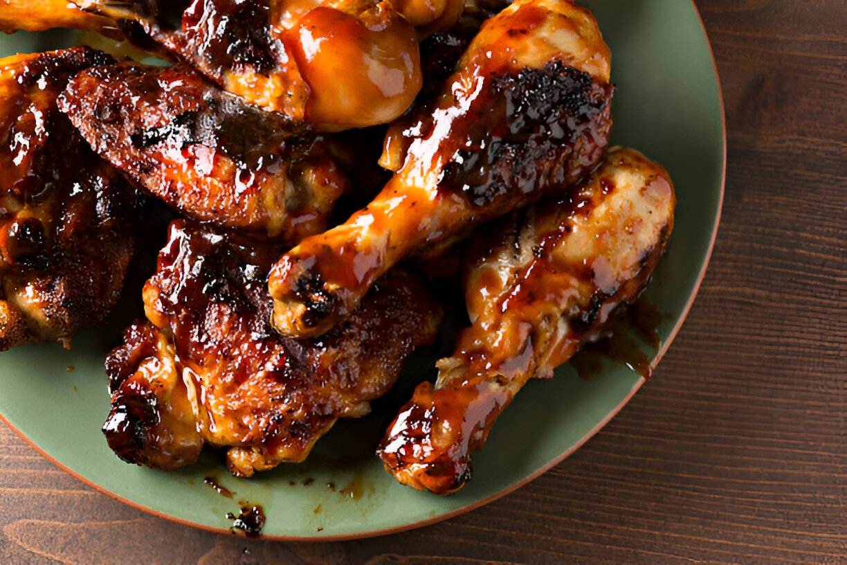 barbecued sauce stick to chicken