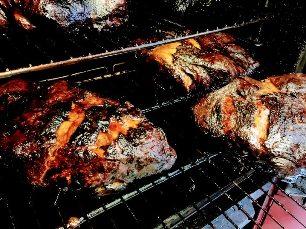 smoked pork shoulder removed from the smoker