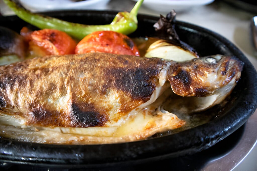 trout fish in a pot