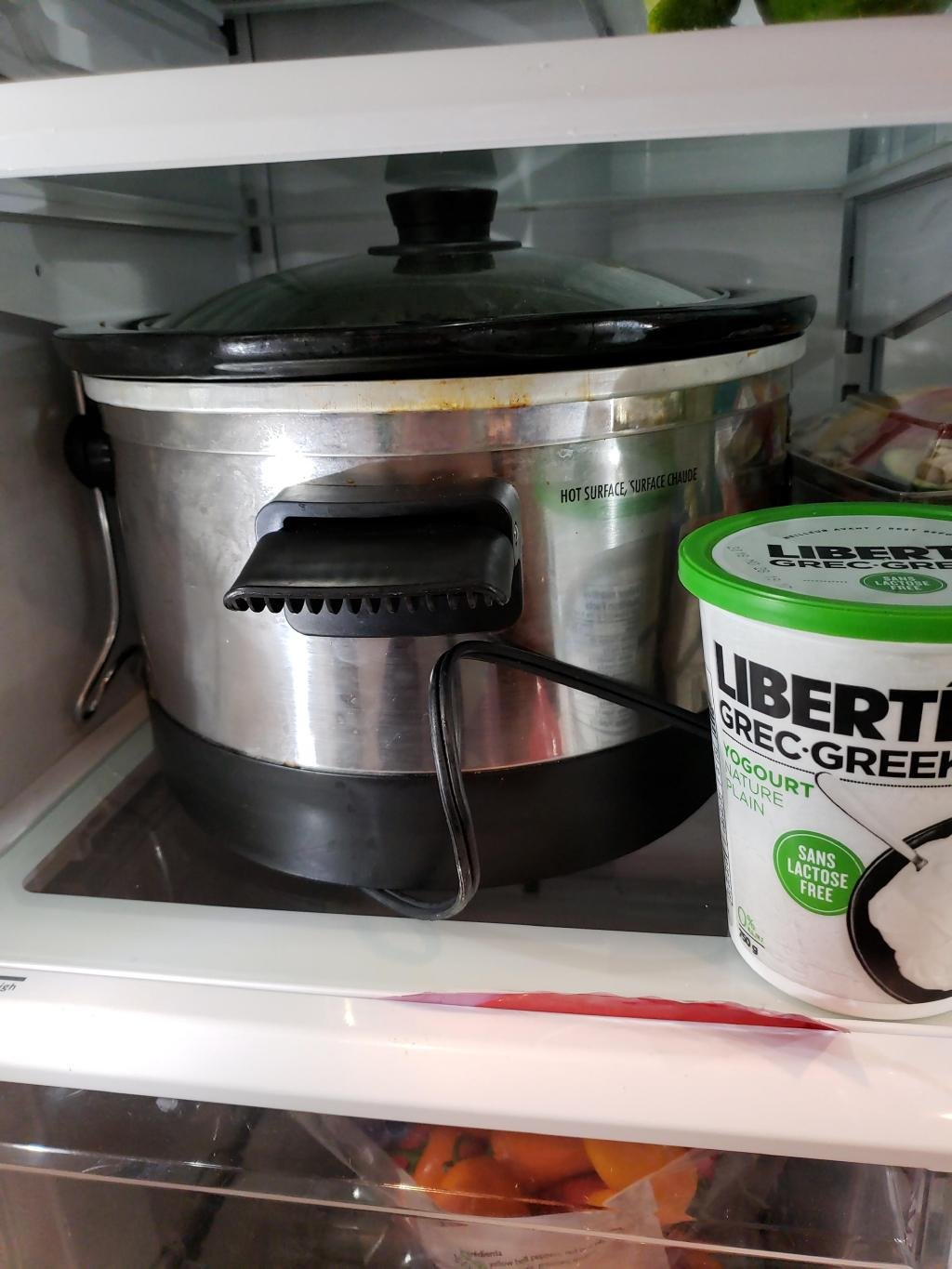 put the crockpot in the fridge