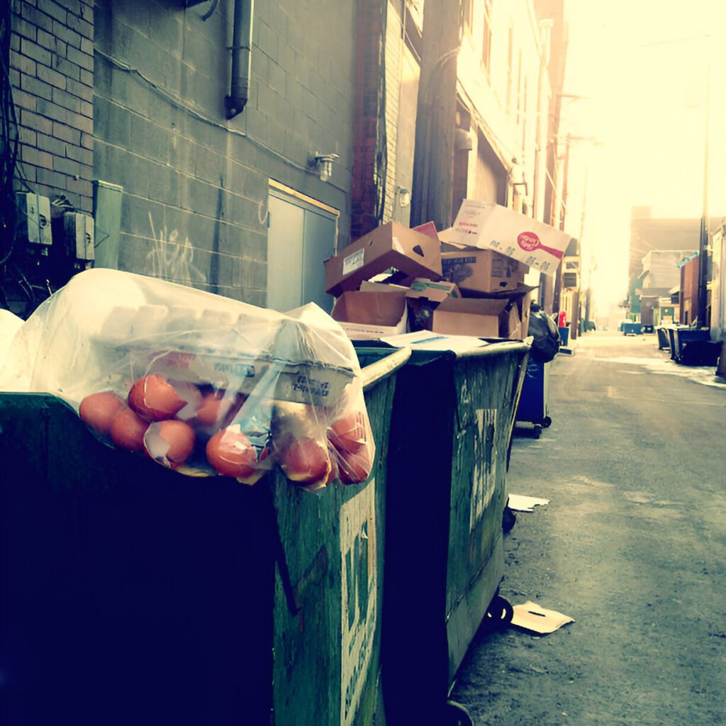 restaurant trash in alley