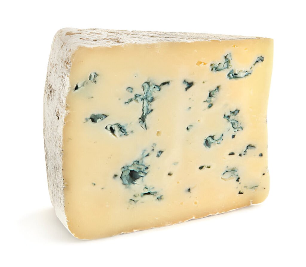 a slice of blue cheese