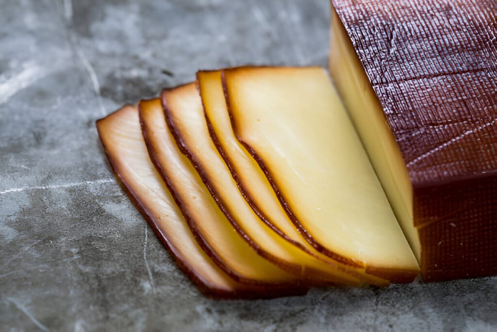 sliced smoked cheese