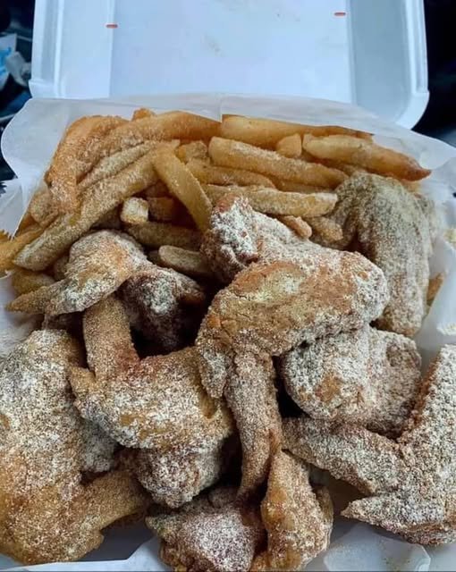 White Seasoning On Fried Chicken