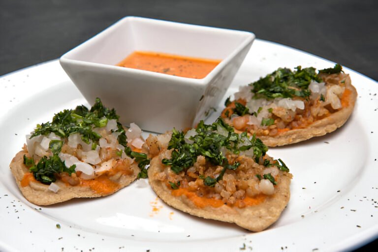 sopes or chalupas with shrimp