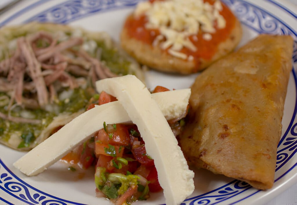 talavera plate filled with an assortment of traditional